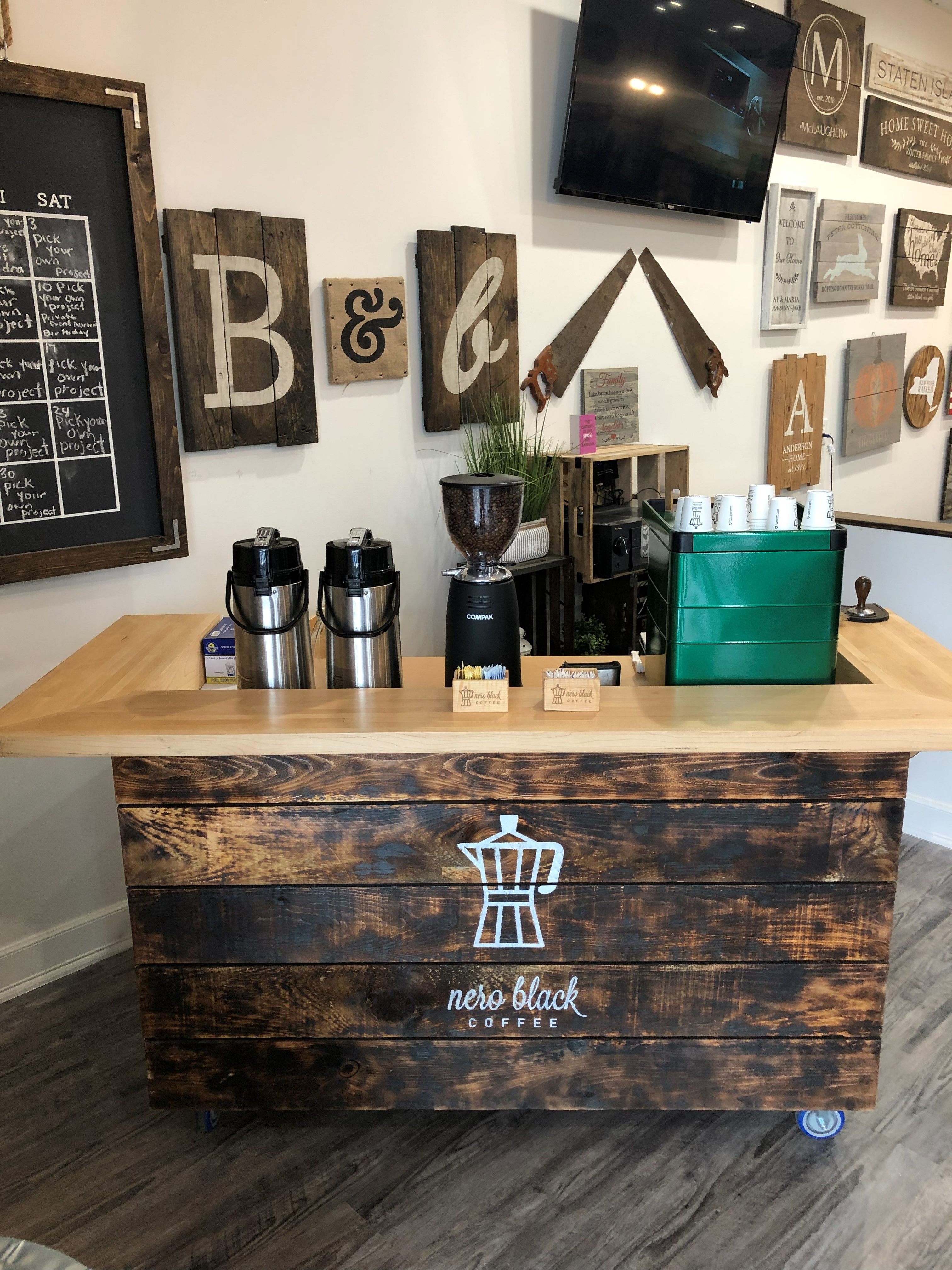 Nero Black Coffee bar set up indoors